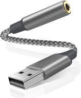 🌍 arktek адаптер usb на аудиоразъем - usb звуковая карта с конвертером 3,5 мм aux, совместимый с наушниками, пк, ноутбуками, mac, switch, beats, ps4 и другими устройствами (серый) логотип