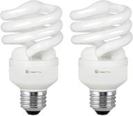 energy-efficient cfl bulb, t2 spiral design - 5000k daylight, 13w (60w equivalent), 900 lumens, e26 medium base, 120v, ul listed - pack of 2 логотип