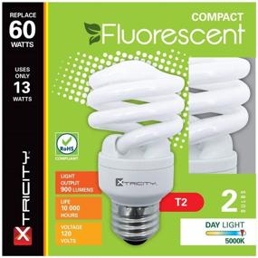 img 2 attached to Energy-Efficient CFL Bulb, T2 Spiral Design - 5000k Daylight, 13W (60W Equivalent), 900 Lumens, E26 Medium Base, 120V, UL Listed - Pack of 2