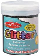 🎨 charles leonard glitter - 3/4 ounce bottle in black (41720), ideal for creative arts logo