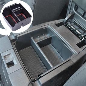img 2 attached to 🚙 EDBETOS Center Console Organizer Tray for Jeep Wrangler JK/JKU Rubicon Sport Sahara Accessories - Armrest Storage Glove Box (Red Trim), 2011-2018