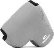 📷 megagear neoprene camera case for panasonic lumix dc-fz80/fz82/fz70/fz72 - ultra light with carabiner - gray - mg1166 logo