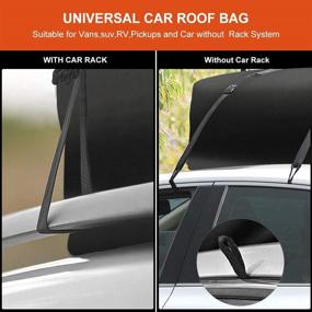 img 1 attached to 🚗 ISWEES Car Top Bag - Waterproof Auto Cargo Carriers Roofbag | Vehicle Truck Automotive Rooftop Luggage Storage Bag with/Without Rack | Universal Fit for SUV, Jeep, Subaru, Toyota | Soft Automobile Roofbag (Black)