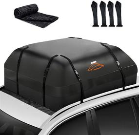 img 4 attached to 🚗 ISWEES Car Top Bag - Waterproof Auto Cargo Carriers Roofbag | Vehicle Truck Automotive Rooftop Luggage Storage Bag with/Without Rack | Universal Fit for SUV, Jeep, Subaru, Toyota | Soft Automobile Roofbag (Black)