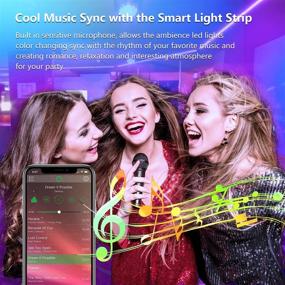 img 1 attached to 🌈 Enhance Your Bedroom Ambience with 50ft LED Lights: FONEWE Music Sync Color Changing Light Strips with APP and Remote Control