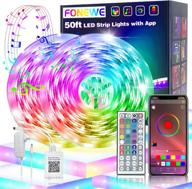 🌈 enhance your bedroom ambience with 50ft led lights: fonewe music sync color changing light strips with app and remote control логотип