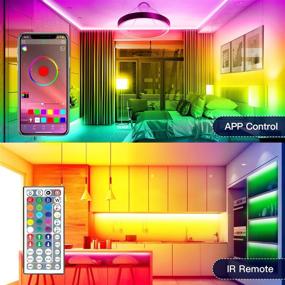 img 2 attached to 🌈 Enhance Your Bedroom Ambience with 50ft LED Lights: FONEWE Music Sync Color Changing Light Strips with APP and Remote Control