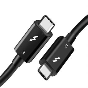 img 4 attached to 🔌 Certified Intel CableCreation Thunderbolt 3 Cable 40Gbps: 1.6ft/0.5m, 5A/100W Charging, USB C to USB C Compatible - MacBook Pro, Air, iMac Pro - TPE Black