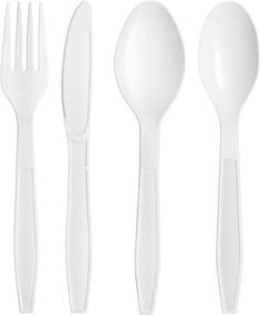 img 2 attached to 🍴 [500 Count] Plastimade White Heavyweight Plastic Forks, Perfect for Weddings, Catering, Parties, Buffets, Events, or Daily Use, Pack of 1