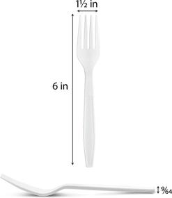 img 1 attached to 🍴 [500 Count] Plastimade White Heavyweight Plastic Forks, Perfect for Weddings, Catering, Parties, Buffets, Events, or Daily Use, Pack of 1
