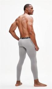 img 2 attached to 👖 2 Pack of DEVOPS Men's Thermal Compression Pants: High-Performance Athletic Leggings Base Layer Bottoms