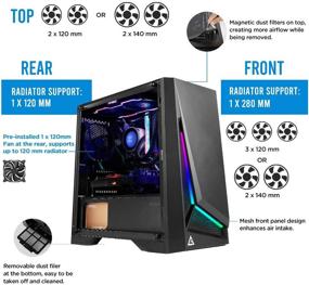 img 1 attached to 🕶️ Antec Dapper Dark Phantom DP301M: Compact Micro-ATX Gaming Case with ARGB Lighting and Tempered Glass Side Panel