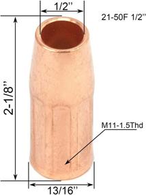 img 1 attached to 🔧 MIG Welding Gun Accessory Kit for Forney 140 FC-i MIG Gun: 20pcs 11-30 0.030" Contact Tips + 2pcs 21-50F Gas Nozzles + 2pcs 35-50 Welding Diffusers