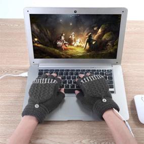 img 1 attached to USB Heated Gloves for Women and Men - Full and Half Fingerless Winter Mittens for Warm Hands, Ideal for Laptop Use