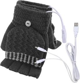 img 4 attached to USB Heated Gloves for Women and Men - Full and Half Fingerless Winter Mittens for Warm Hands, Ideal for Laptop Use