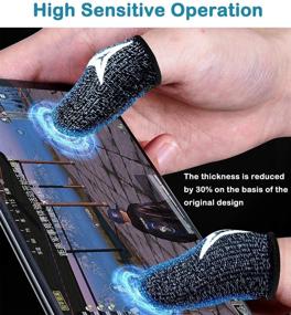 img 2 attached to 🕹️ Gaming Finger Sleeves for Mobile Gaming, 0.3mm Silver Fiber, Enhanced Operation, Sweat-Resistant, Ultra-Thin, Nuozme Finger Sleeves Compatible with Mobile Phones and Tablets, 8 PCS (Red)