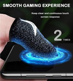 img 1 attached to 🕹️ Gaming Finger Sleeves for Mobile Gaming, 0.3mm Silver Fiber, Enhanced Operation, Sweat-Resistant, Ultra-Thin, Nuozme Finger Sleeves Compatible with Mobile Phones and Tablets, 8 PCS (Red)
