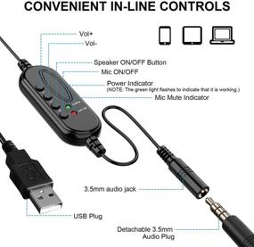 img 1 attached to 🎧 NPET CH10 USB Headset with Noise Cancelling Microphone & Audio Controls, 3.5mm Audio Jack Computer Headphones for PC, Tablet, Skype, Webinar, Cell Phone, All-Day Comfort Design