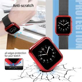 img 2 attached to 📱 Красный мягкий гибкий защитный чехол TPU для Apple Watch Series 6 SE 5 4 3/2/1 - Чехол Top4cus 38 мм