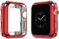 📱 красный мягкий гибкий защитный чехол tpu для apple watch series 6 se 5 4 3/2/1 - чехол top4cus 38 мм логотип