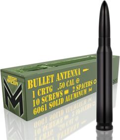 img 4 attached to 🚚 Mega Racer 50 Cal Bullet Antenna for Trucks - 5.5 Inch Universal AM/FM Radio, Durable 6061 Solid Aluminum Truck Antenna, Anti-Theft Design, Car Wash Safe, Black