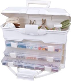 img 1 attached to 🎨 ArtBin 6994AB Solutions Cabinet: Portable Art & Craft Organizer with Drawers and Handle – Clear/Aqua Plastic Storage Case for Efficient Organization and Mobility