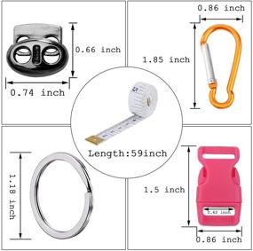 img 1 attached to 🧵 550 Paracord Crafting Kit - WEREWOLVES Survival Cord DIY Weaving Bundle with Buckles, Key Rings, Carabiner, Whistle, Soft Tape Measure