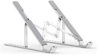 💻 laptop stand, aenfor portable aluminum laptop mount holder with 7 height adjustment levels, compatible with macbook air pro, dell xps, hp, lenovo & more 10-15.6” laptops - silver logo