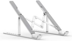 img 4 attached to 💻 Laptop Stand, Aenfor Portable Aluminum Laptop Mount Holder with 7 Height Adjustment Levels, Compatible with MacBook Air Pro, Dell XPS, HP, Lenovo & More 10-15.6” Laptops - Silver