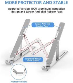 img 1 attached to 💻 Laptop Stand, Aenfor Portable Aluminum Laptop Mount Holder with 7 Height Adjustment Levels, Compatible with MacBook Air Pro, Dell XPS, HP, Lenovo & More 10-15.6” Laptops - Silver