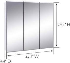 img 2 attached to 🏺 Design House 597484 Cyprus Medicine Cabinet Review: Fully Assembled Frameless Mirrored Tri-View Surface or Recessed Mount Bathroom Cabinet, 24.5 x 25