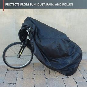 img 1 attached to 🚲 Formosa Covers Black Bike Storage Cover: Durable Indoor and Outdoor Bicycle Protection with Carrying Bag