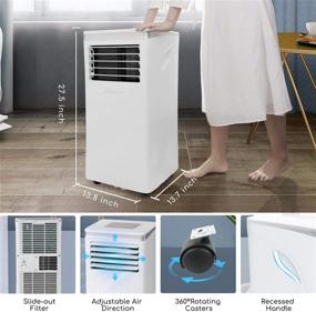 img 1 attached to 🌬️ Aigostar 10,000 BTU 3-in-1 Portable Air Conditioner with Dehumidifier, Fan, App &amp; Remote Control, Ideal for Rooms up to 350 sq.ft in Home, Office, Living Room. Includes Easy-to-Install Window Kit, in White