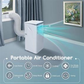 img 3 attached to 🌬️ Aigostar 10,000 BTU 3-in-1 Portable Air Conditioner with Dehumidifier, Fan, App &amp; Remote Control, Ideal for Rooms up to 350 sq.ft in Home, Office, Living Room. Includes Easy-to-Install Window Kit, in White