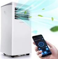 🌬️ aigostar 10,000 btu 3-in-1 portable air conditioner with dehumidifier, fan, app &amp; remote control, ideal for rooms up to 350 sq.ft in home, office, living room. includes easy-to-install window kit, in white логотип