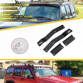 img 1 attached to 🚗 DaSen Roof Bracket Mounting for 50" Curved/Straight LED Light Bar - Jeep Cherokee XJ 1984-2001 (No Drill Installation)