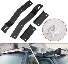 img 4 attached to 🚗 DaSen Roof Bracket Mounting for 50" Curved/Straight LED Light Bar - Jeep Cherokee XJ 1984-2001 (No Drill Installation)