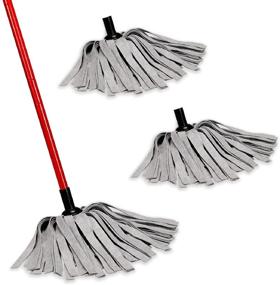 img 4 attached to 🧹 AKOMA Wet Mop with 3 Washable Heads: Reusable Dust Mops for Easy Floor Cleaning in Kitchen, Office, and More