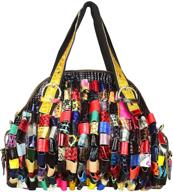 👜 multicolored designer purse for women - bohemian patchwork tote bag with vibrant summer colors, by sibalasi logo