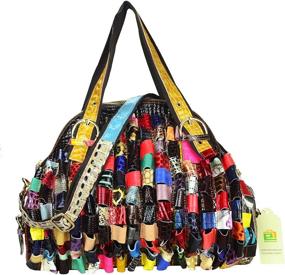img 1 attached to 👜 Multicolored Designer Purse for Women - Bohemian Patchwork Tote Bag with Vibrant Summer Colors, by Sibalasi