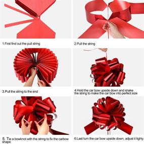 img 2 attached to 🎀 Premium 6-Piece Large Car Bow Set: 20 Inch Car Ribbon Bow + 5 Stunning 6 Inch Pull Bows - Ideal for New Houses, Weddings & Car Decorations!