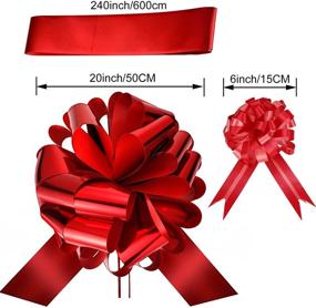 img 1 attached to 🎀 Premium 6-Piece Large Car Bow Set: 20 Inch Car Ribbon Bow + 5 Stunning 6 Inch Pull Bows - Ideal for New Houses, Weddings & Car Decorations!