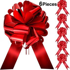 img 3 attached to 🎀 Premium 6-Piece Large Car Bow Set: 20 Inch Car Ribbon Bow + 5 Stunning 6 Inch Pull Bows - Ideal for New Houses, Weddings & Car Decorations!