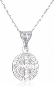 img 1 attached to 📿 JOTW Elegant 925 Silver Saint Benedict Reversable Medal Pendant Necklace with 18 Inch Link Chain