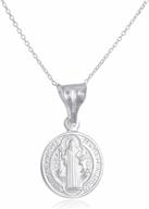 📿 jotw elegant 925 silver saint benedict reversable medal pendant necklace with 18 inch link chain logo