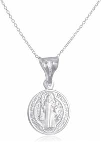 img 2 attached to 📿 JOTW Elegant 925 Silver Saint Benedict Reversable Medal Pendant Necklace with 18 Inch Link Chain