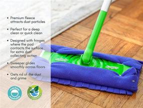 img 3 attached to 🌈 Xanitize Fleece Sweeper Mop Refills for Swiffer - Reusable & Effective Dry Duster for Hardwoods and Laminates - 5-Pack Rainbow II: A Powerful Cleaning Companion