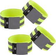 🌙 stay safe and visible during nighttime activities with reflective bands and reflectors for men and women - set of 4 ankle bands, armbands, and wristbands логотип