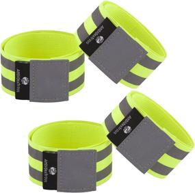 img 4 attached to 🌙 Stay Safe and Visible during Nighttime Activities with Reflective Bands and Reflectors for Men and Women - Set of 4 Ankle Bands, Armbands, and Wristbands