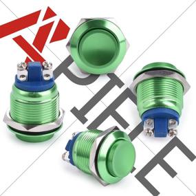 img 2 attached to APIELE (Pack Of 2) 19MM Momentary Push Button Switch 5A Aluminium Alloy Shell 12V 24V 36 DC 110V 250V AC 5A 1NO SPST Screw Terminal (Green Shell)